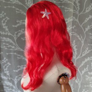 Brilliant Red (20") Mermaid Wig with Star Accent